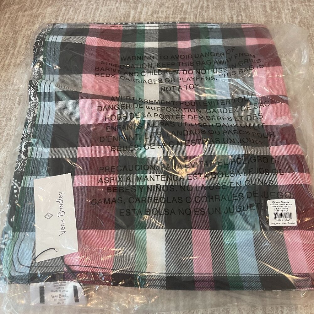 Vera Bradley Table Runner - Ribbons Plaid